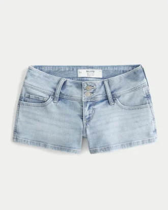 Ultra lavtaljede, lysvaskede shorts