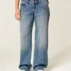 Ultra lavtaljede, mørkvaskede baggy jeans Ultra lavtaljede, mørkvaskede baggy jeans
