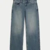 Ultra lavtaljede, mørkvaskede baggy jeans Ultra lavtaljede, mørkvaskede baggy jeans