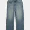 Ultra lavtaljede, mørkvaskede, løse jeans Ultra lavtaljede, mørkvaskede, løse jeans