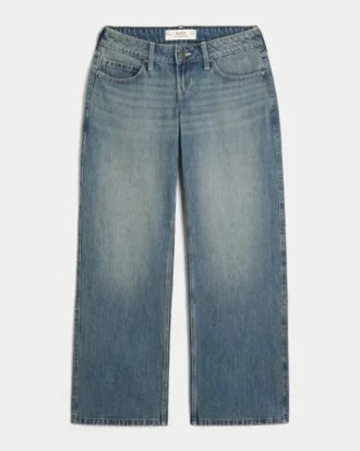 Ultra lavtaljede, mørkvaskede, løse jeans