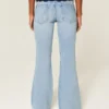 Ultra lavtaljede, slidte, lysvaskede jeans med pailletter Ultra lavtaljede, slidte, lysvaskede jeans med pailletter