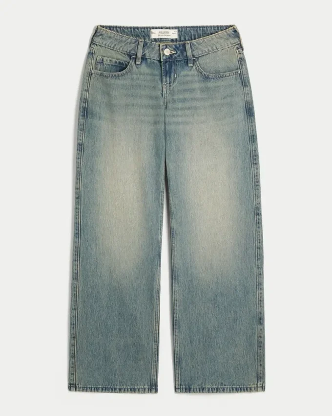 Ultra lavtaljet baggy jeans i medium vask Ultra lavtaljet baggy jeans i medium vask