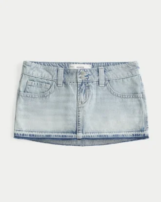 Ultra lavtaljet denim mikro mini skort