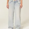 Ultra lavtaljet lysvasket baggy jeans Ultra lavtaljet lysvasket baggy jeans