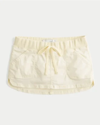 Ultra lavtaljet twill mikro mini skort
