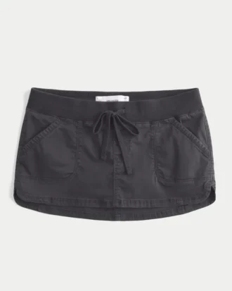 Ultra lavtaljet twill mikro mini skort