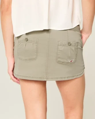 Ultra lavtaljet twill mikro mini skort