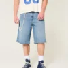 Under knæet Medium vask Super baggy denimshorts Under knæet Medium vask Super baggy denimshorts