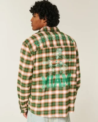 University of Miami Hurricanes grafisk flannelskjorte