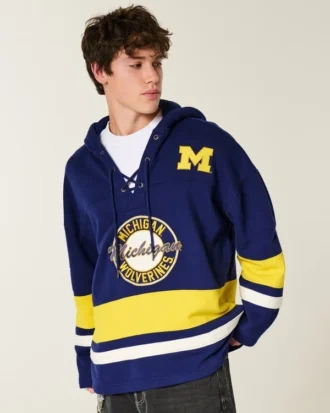 University of Michigan Wolverines grafisk hockey-trøje med hætte