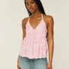 Vævet halterneck babydoll-top Vævet halterneck babydoll-top