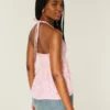 Vævet halterneck babydoll-top Vævet halterneck babydoll-top