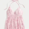 Vævet halterneck babydoll-top Vævet halterneck babydoll-top