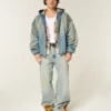 Vasket denim skaterjakke Vasket denim skaterjakke