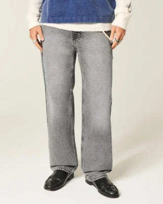Vasket grå baggy jeans
