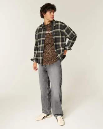 Vasket grå skaterbaggy jeans