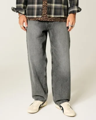 Vasket grå skaterbaggy jeans