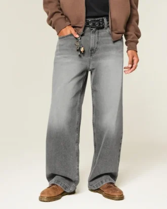 Vasket grå superbaggy jeans