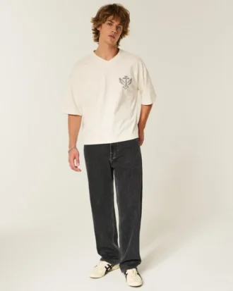 Vasket sort baggy jeans