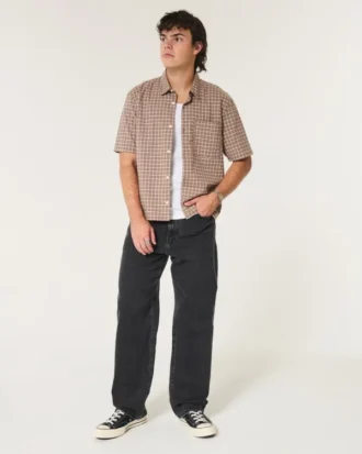 Vasket sort baggy jeans