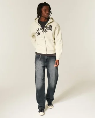 Vasket sort baggy jeans