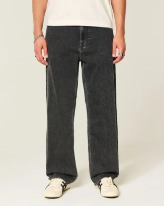 Vasket sort baggy jeans