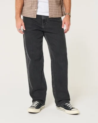 Vasket sort baggy jeans
