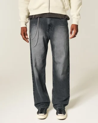 Vasket sort baggy jeans