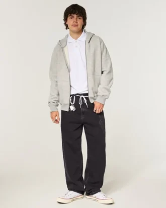 Vasket sort Dragon Graphic Skater Baggy Jeans