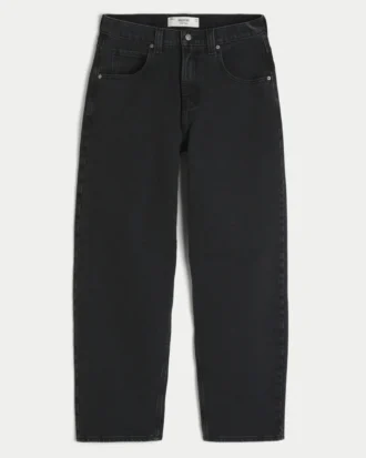 Vasket sort skaterbaggyjeans