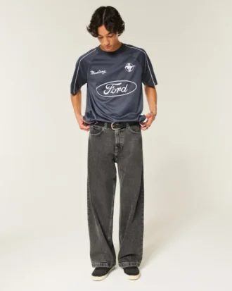 Vasket sort superbaggy jeans