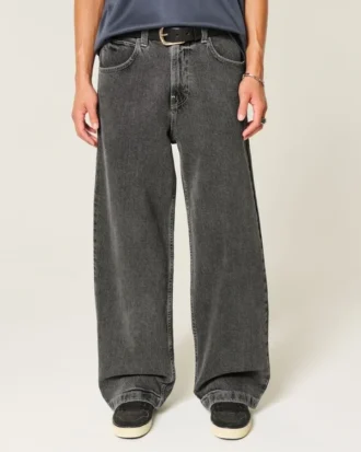 Vasket sort superbaggy jeans