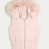 Y2K-vest med hætte og kant i imiteret pels Y2K-vest med hætte og kant i imiteret pels